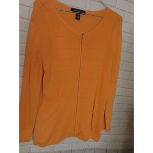 Cable & Gauge Women's Size L Orange Zipper Neck Sweater